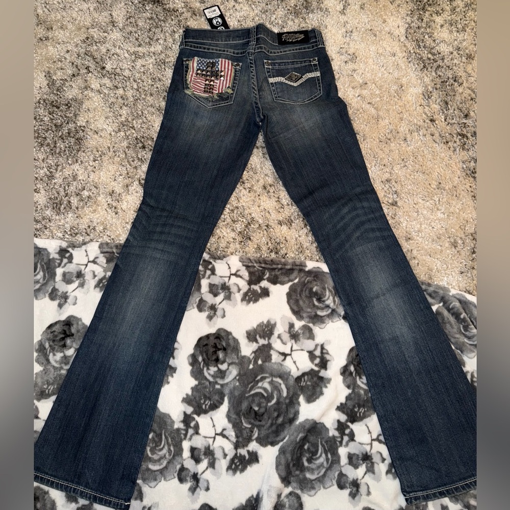 Affliction Women's Jade Brynn Patriot Wash Bootcut Jeans - Picture 2 of 9